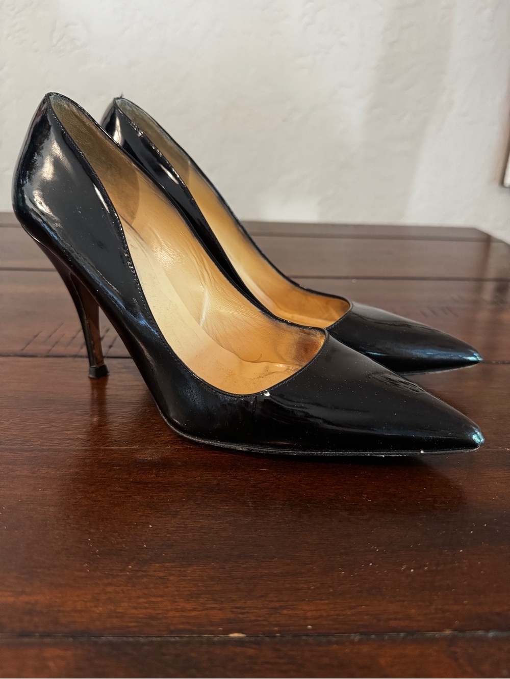 Kate Spade Made in Italy Black Patent Leather Pointed-Toe High Heels Size 9